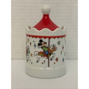 Disneyland Disney World‎ Carousel Trinket Box Ceramic Mickey Minnie Donald Goofy